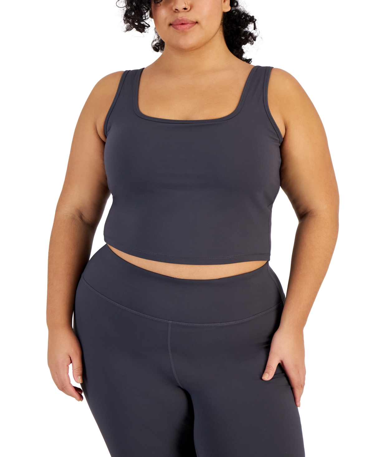 Plus Size Soft feel Tank Top, Created for Macy's - Deep Charcoal
