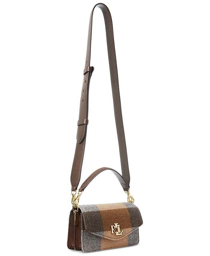 Lauren Ralph Lauren Plaid Twill Small Tayler Crossbody Bag, Brown