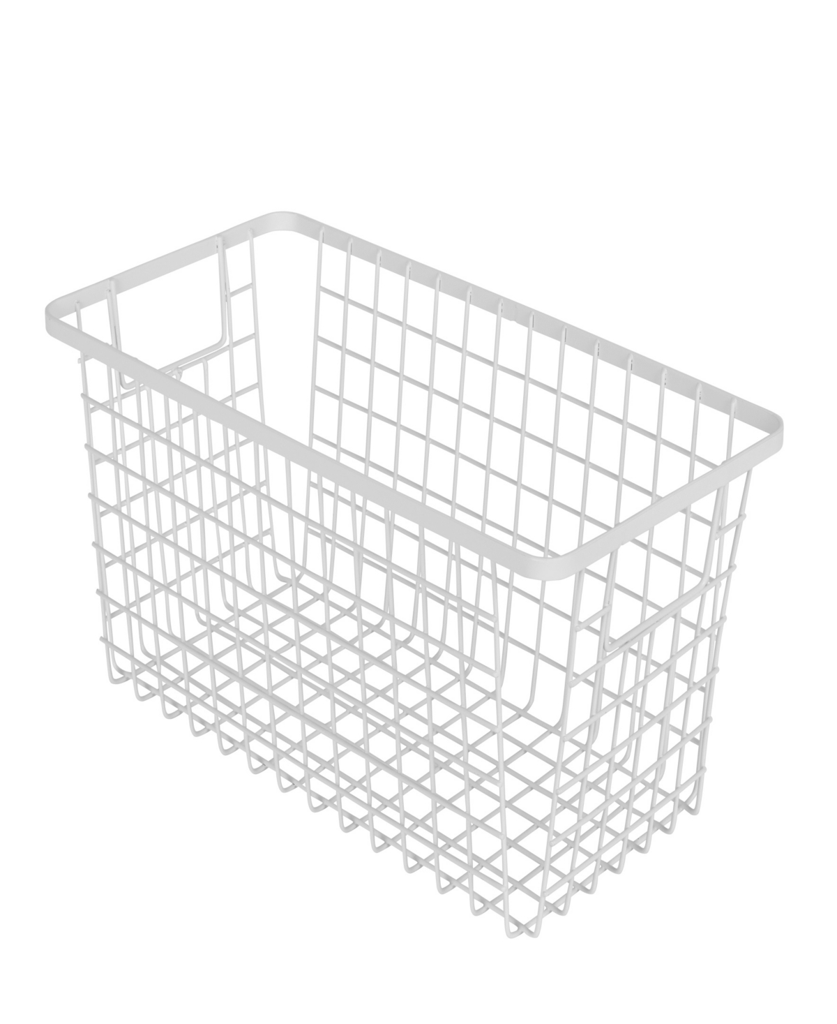 Shop Smart Design Nestable 6" X 12" X 6" Basket Organizer With Handles, Set Of 4 In White