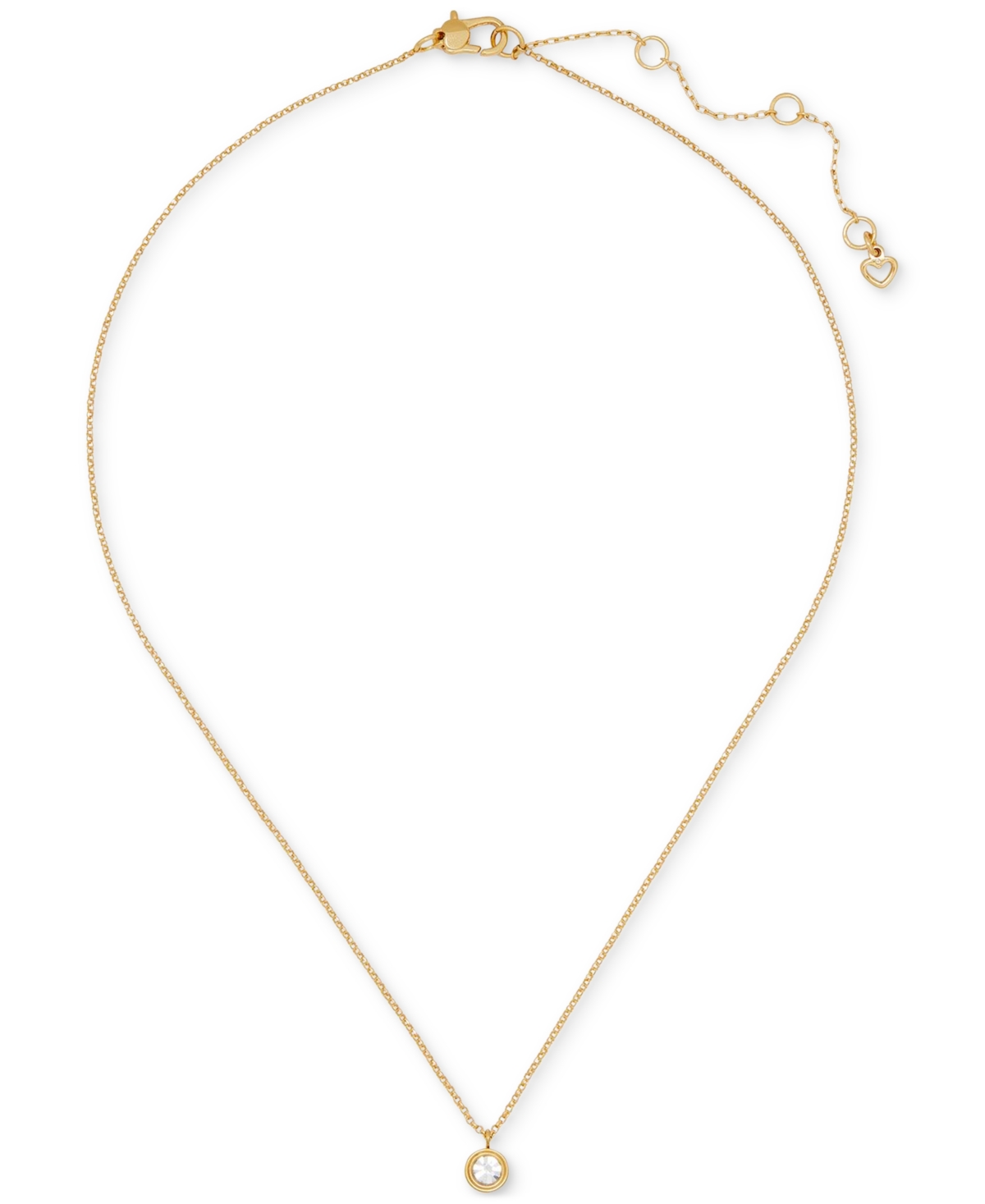 Mini Pendant Necklace, 16" + 3" extender - Clear/Silver