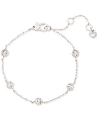 kate spade new york - Silver-Tone Cubic Zirconia Station Link Bracelet