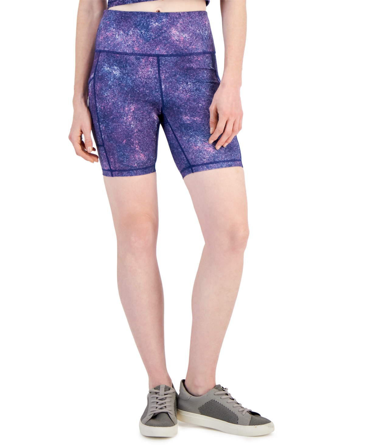 Women's Printed Bike Shorts, Created for Macy's - Berry Patch