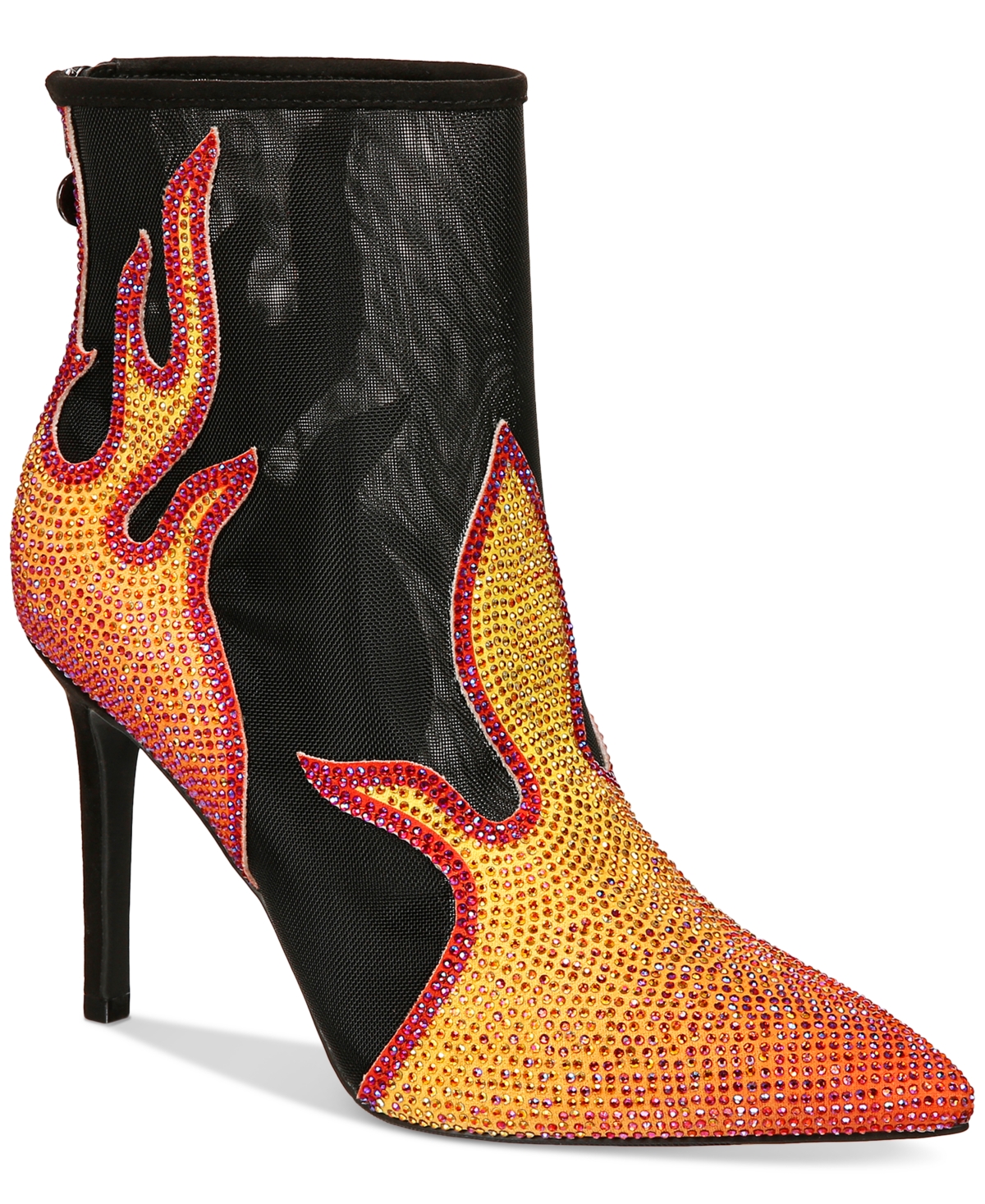 Women's Rayenn Embellished Pointed-Toe Dress Booties - Red Hot Flame