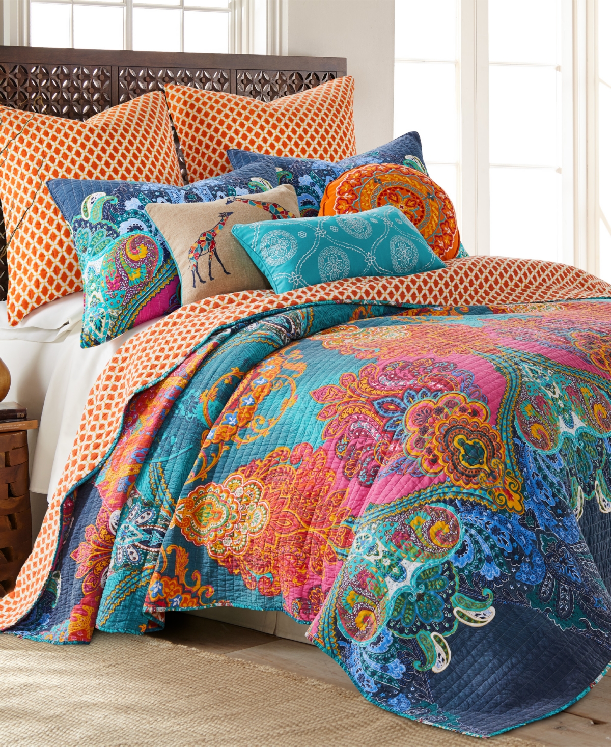 Levtex Mackenzie Reversible 3-pc. Bedspread Set, Queen In Multi