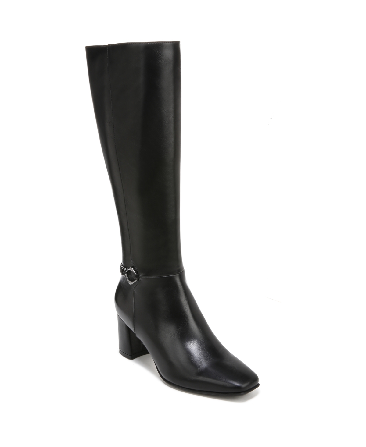 Naturalizer Waylon Narrow Calf Tall Dress Boots In Black Faux Leather