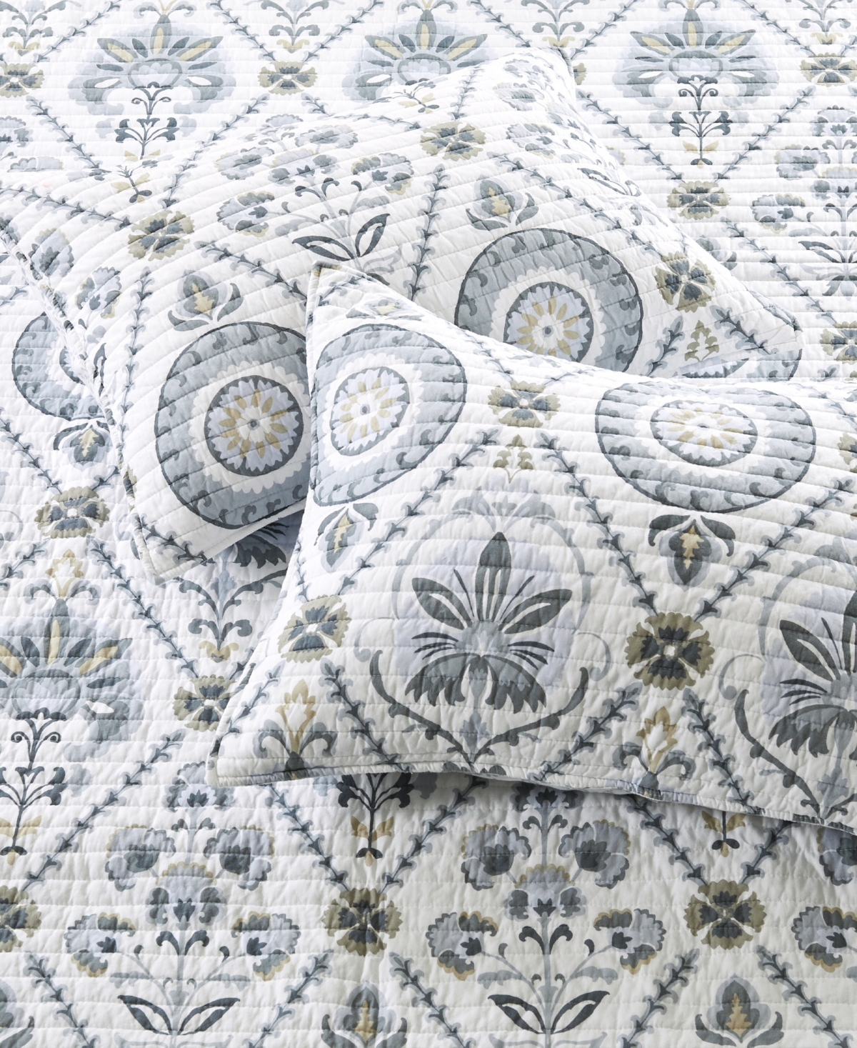 Levtex Maeve Vine Tile Reversible 2-pc. Quilt Set, Twin/twin Xl In Gray