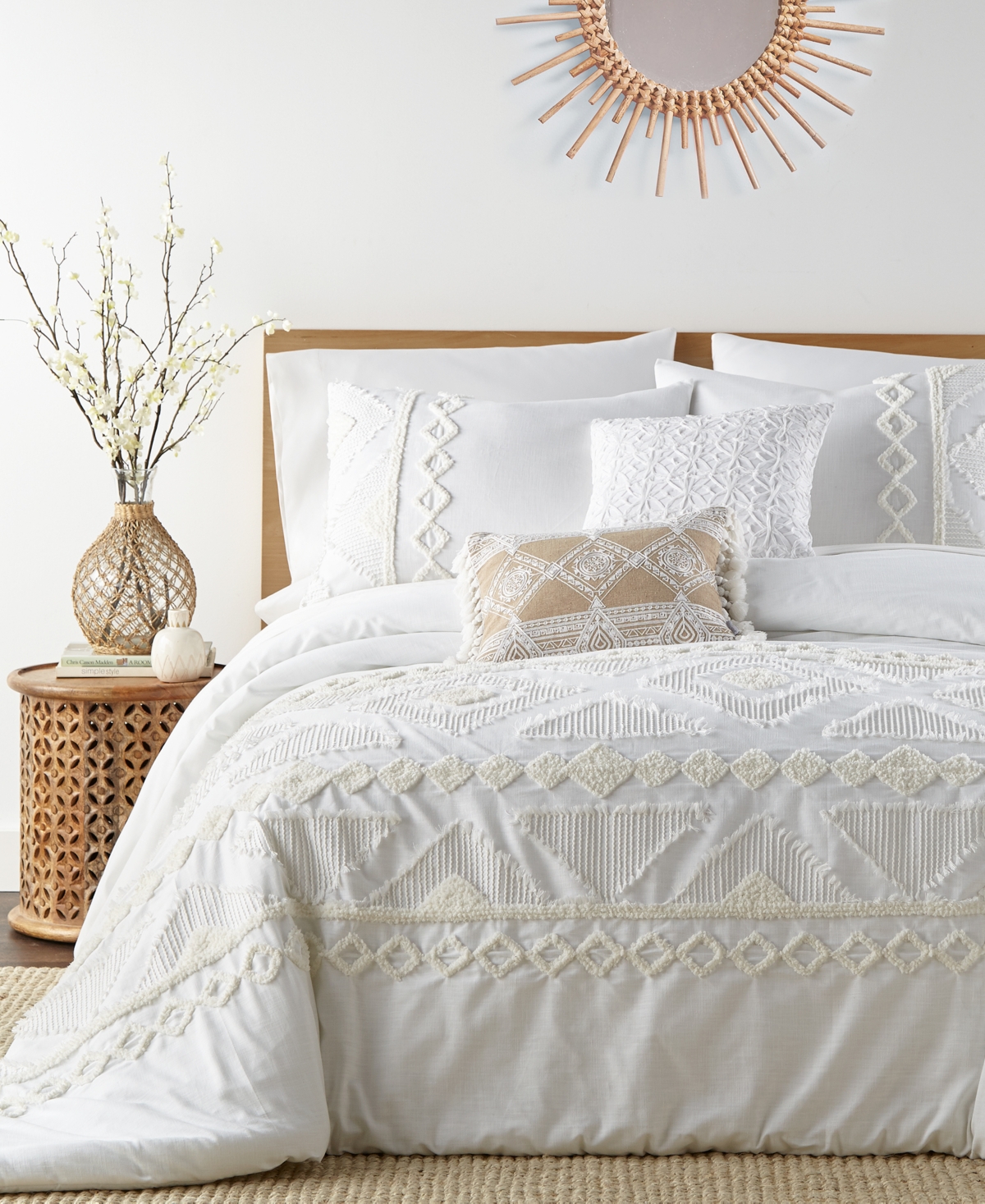 Levtex Harleson Diamond Embroidered Tassels Pillow,