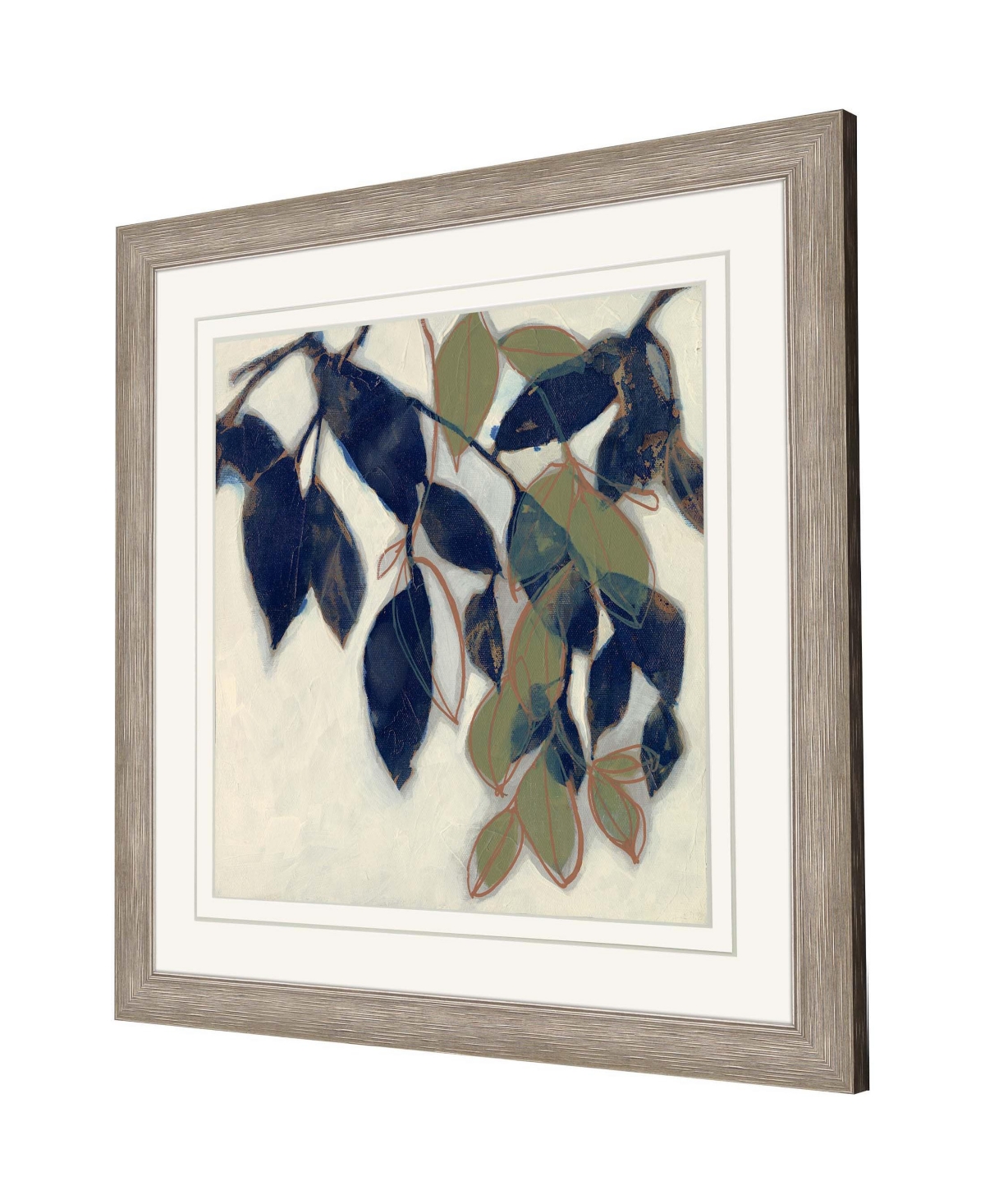 Shop Paragon Picture Gallery Entwined Leaves Ii Framed Art In Blue