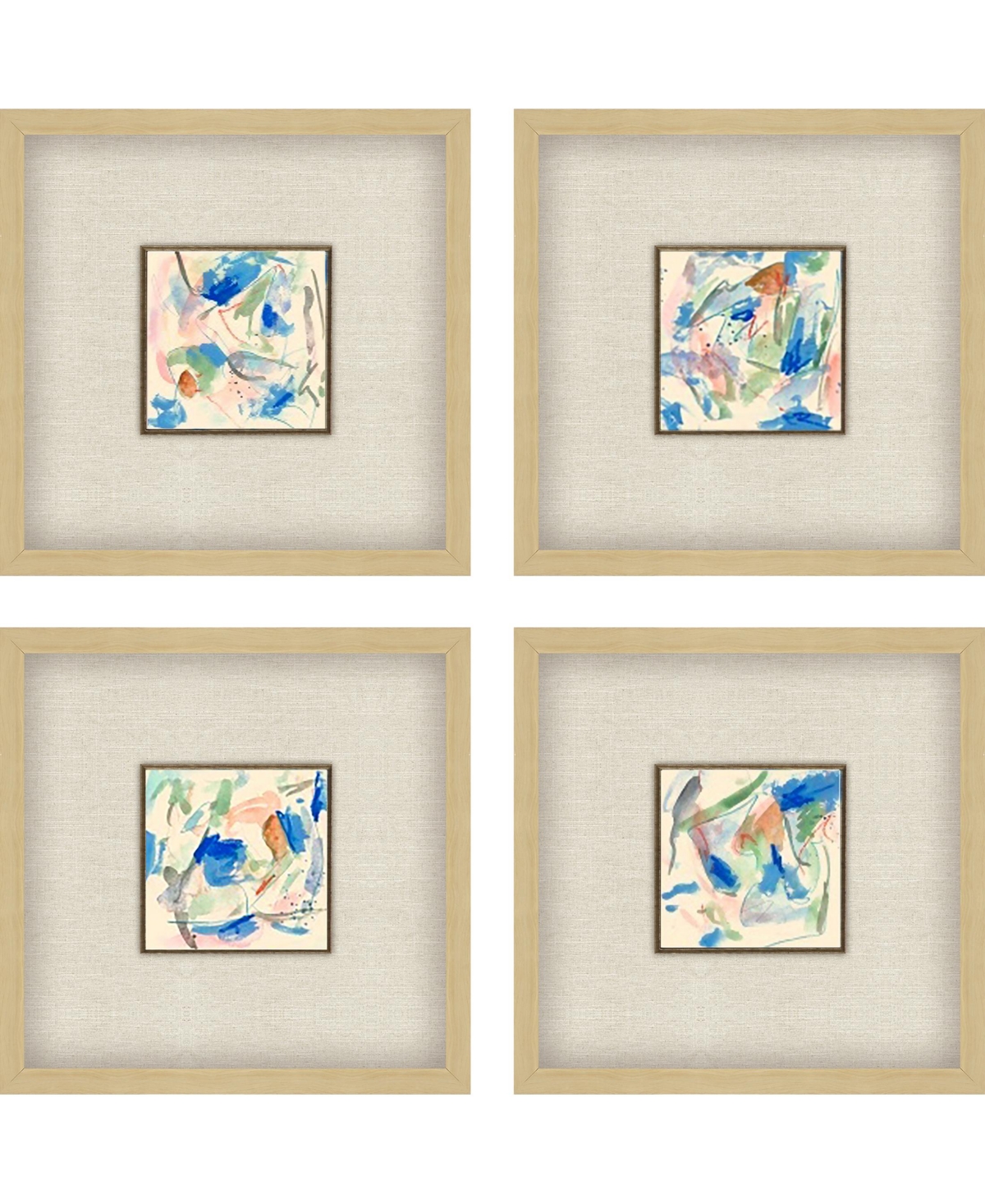 Paragon Picture Gallery Mountain And Sea Framed Art, Set Of 4 In Blue