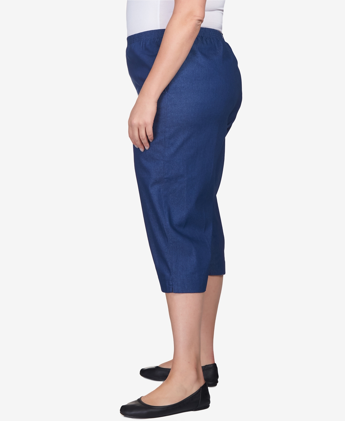 Alfred Dunner Plus Classic Relaxed Fit Denim Capri Pant