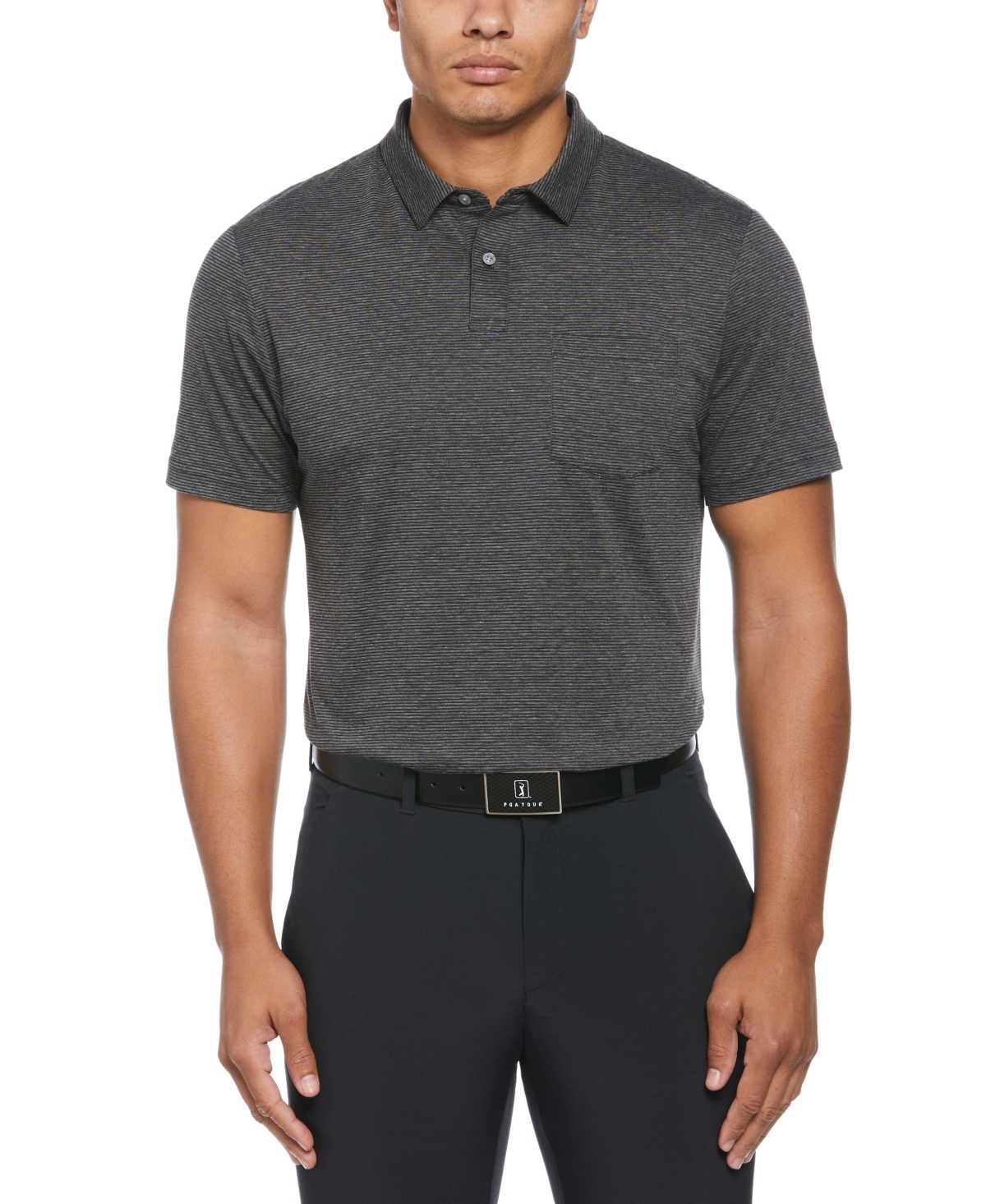 Men's Eco Fine Line Short-Sleeve Golf Polo Shirt - Lt Coronet Blue Heather