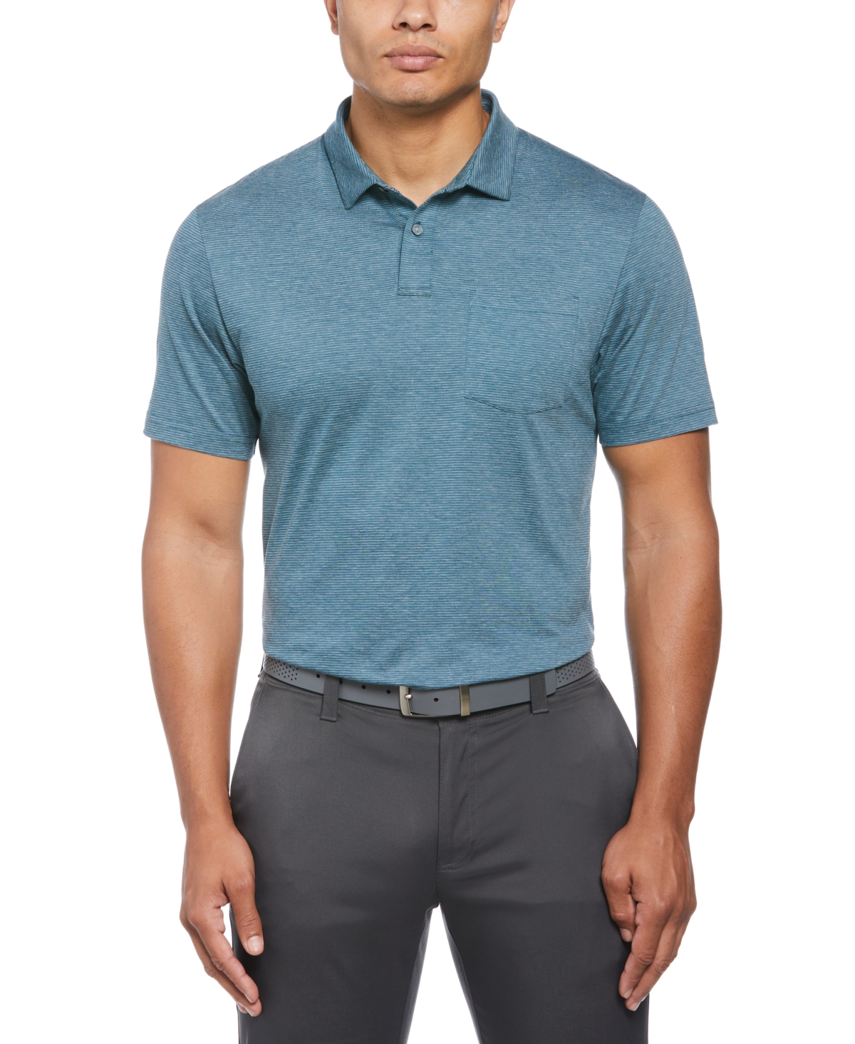 Men's Eco Fine Line Short-Sleeve Golf Polo Shirt - Lt Coronet Blue Heather