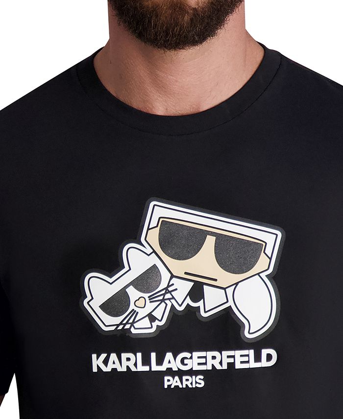KARL LAGERFELD PARIS Men's Kocktail Karl & Choupette Graphic TShirt