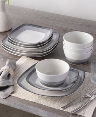 Colorscapes Layers 12 Piece Square Dinnerware Set