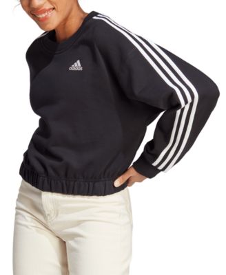 adidas - Women's Three-Stripe Cropped Crewneck Sweatshirt