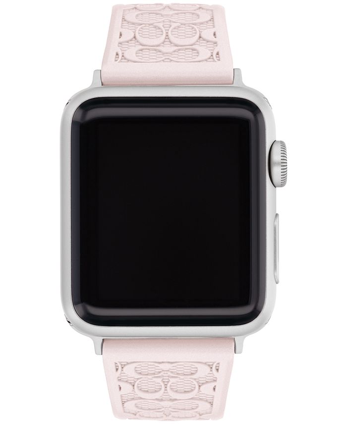 Pink Pearlized Signature C Silicone Strap for 38, 40, 41mm Apple Watch