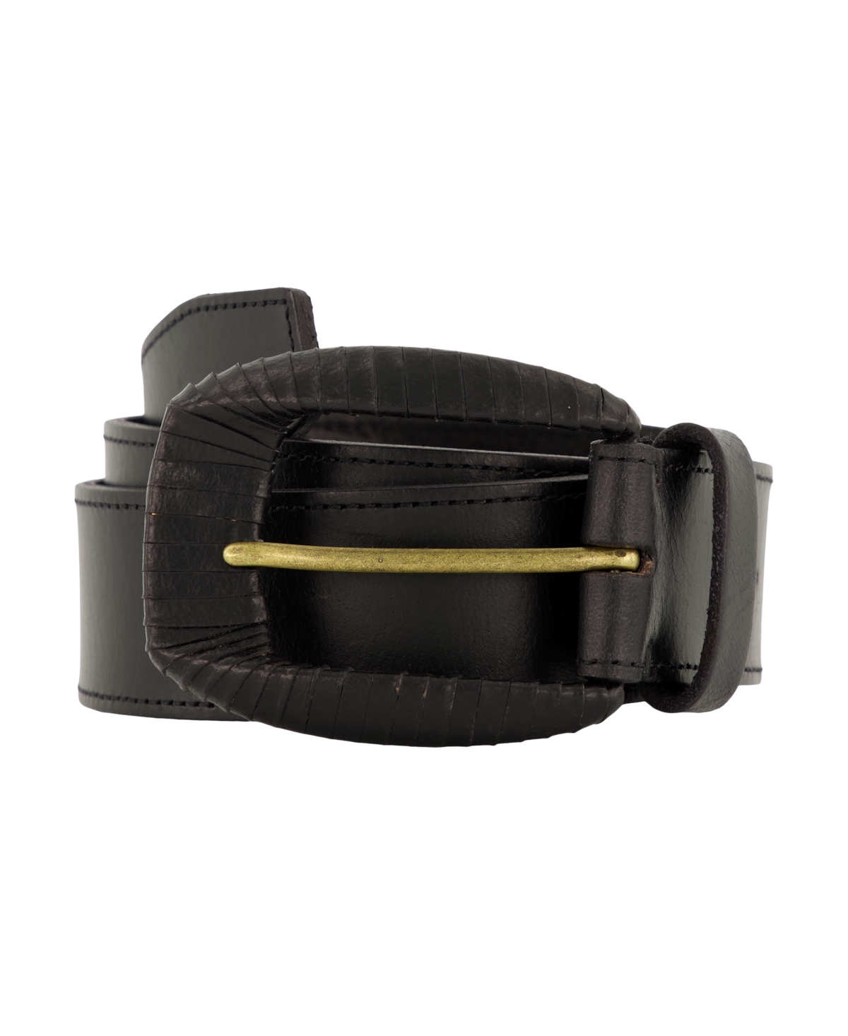 Frye Women's 35mm Wrapped Buckle Leather Belt In Black