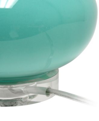 15.25" Modern Overload Glass Bedside Table Lamp with White Fabric Shade