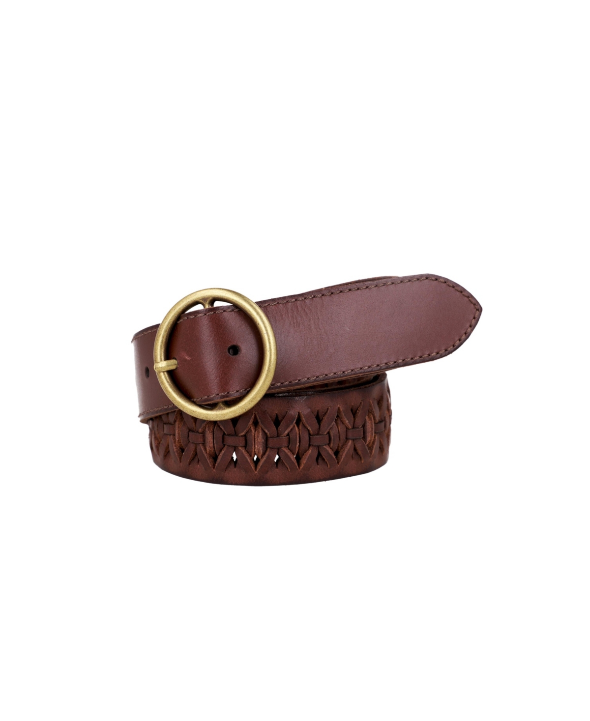 Frye Women's Woven Leather Belt In Brown