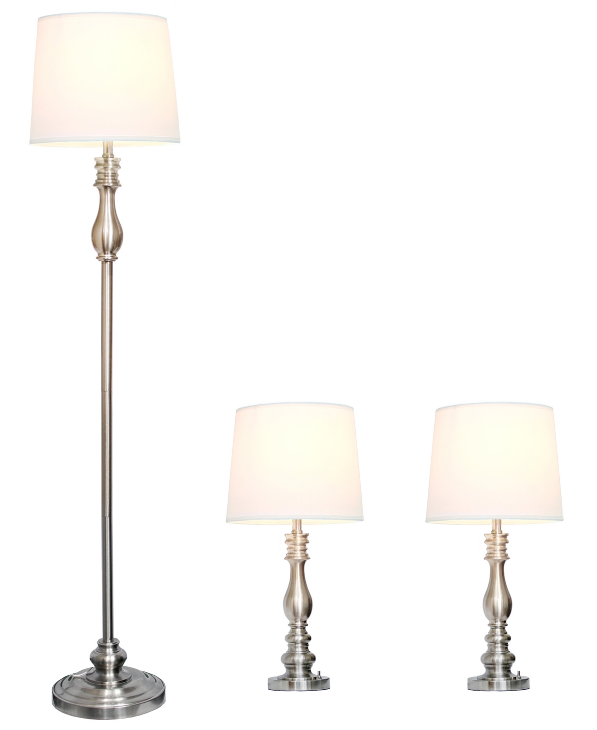Shop All The Rages Lalia Home Morocco Classic 3 Piece Metal Lamp Set In Brushed Steel