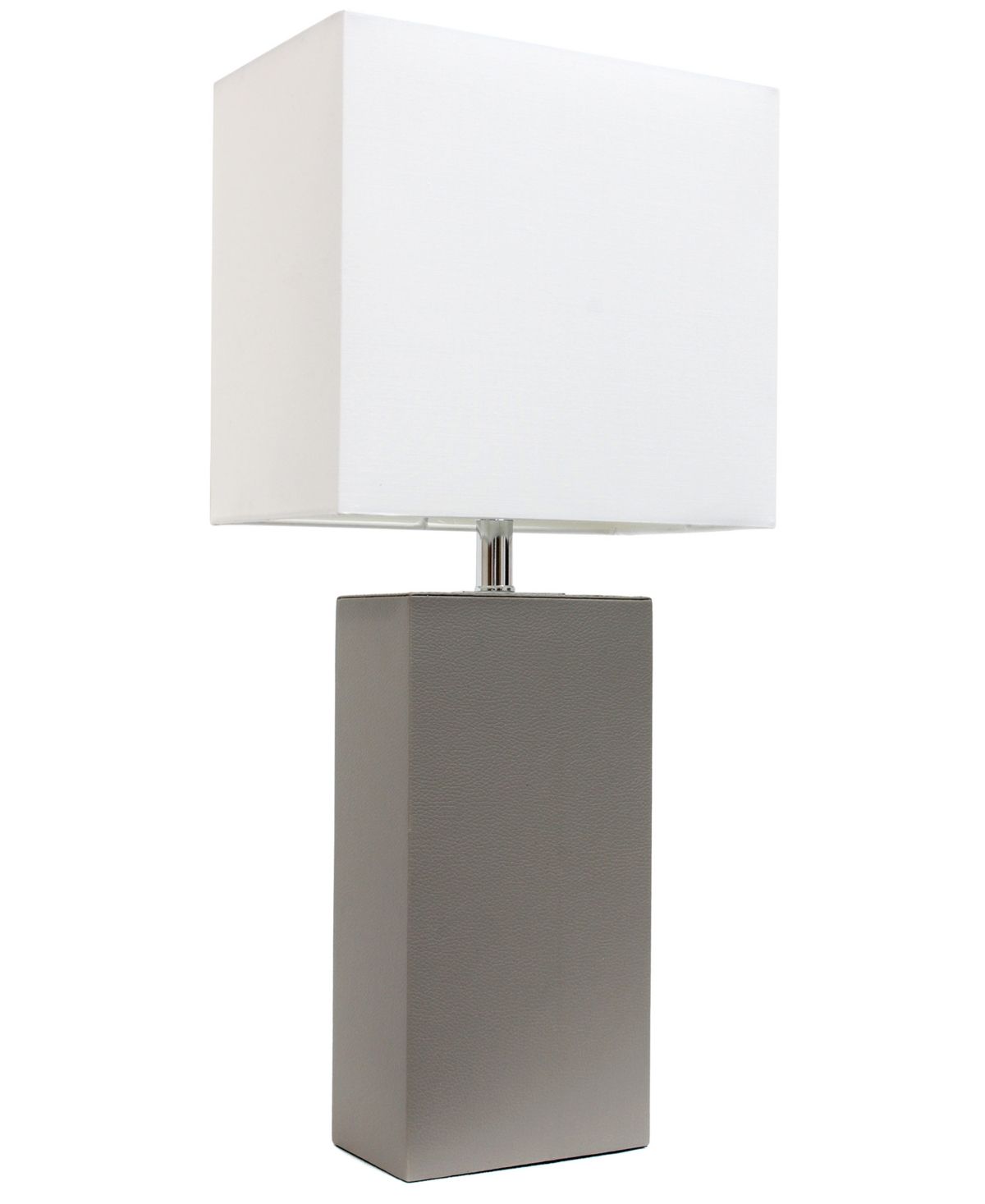 All The Rages Lalia Home Lexington 21" Faux Leather Base Table Lamp In Gray