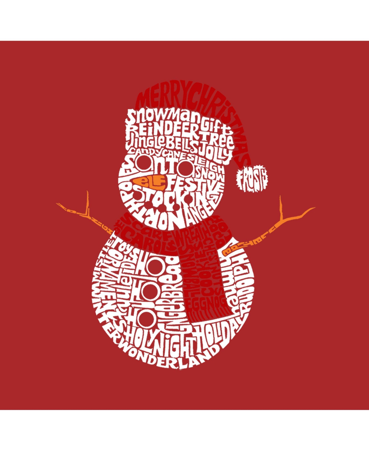 Christmas Snowman - Boy's Child Word Art T-Shirt