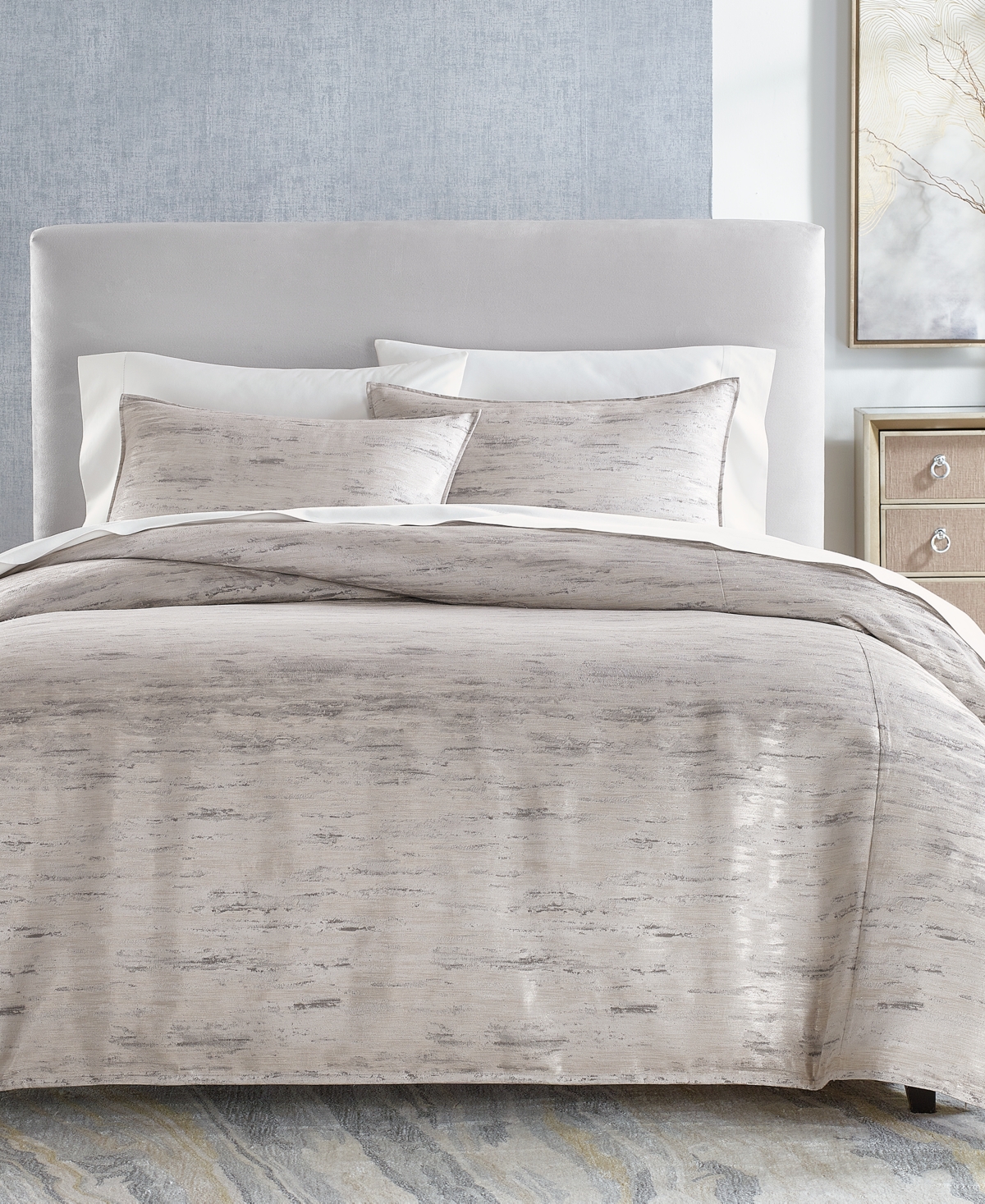 Hotel Collection Impasto Stone 3-pc. Comforter Set, Full/queen, Exclusively At Macy's In Grey