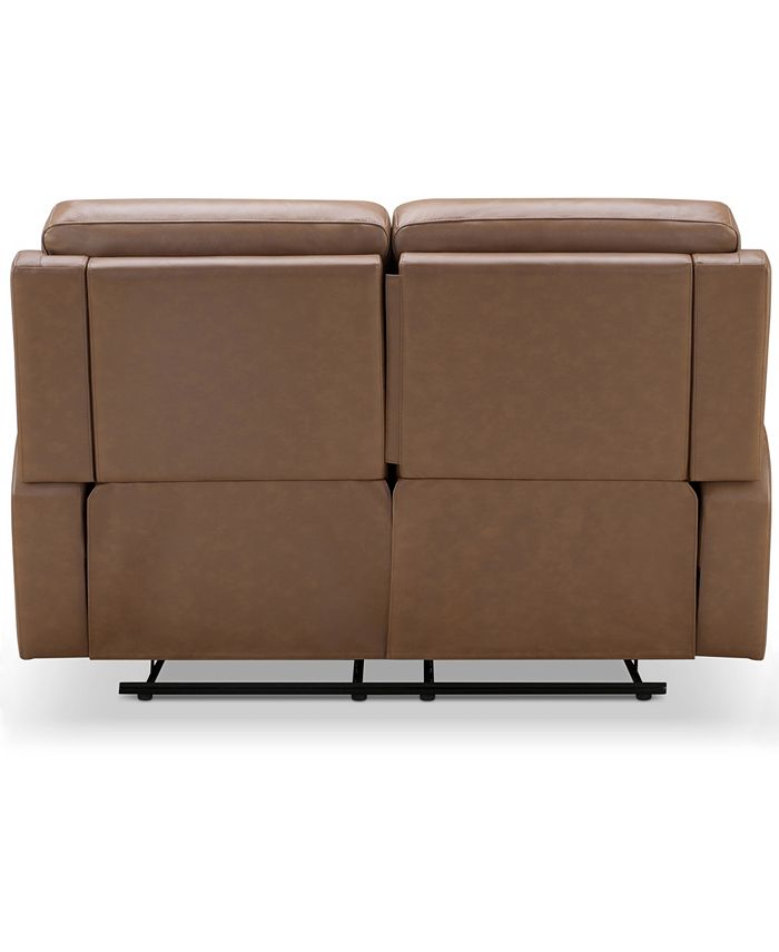 Abbyson Living Waylen 59" TopGrain Leather Manual Reclining Loveseat