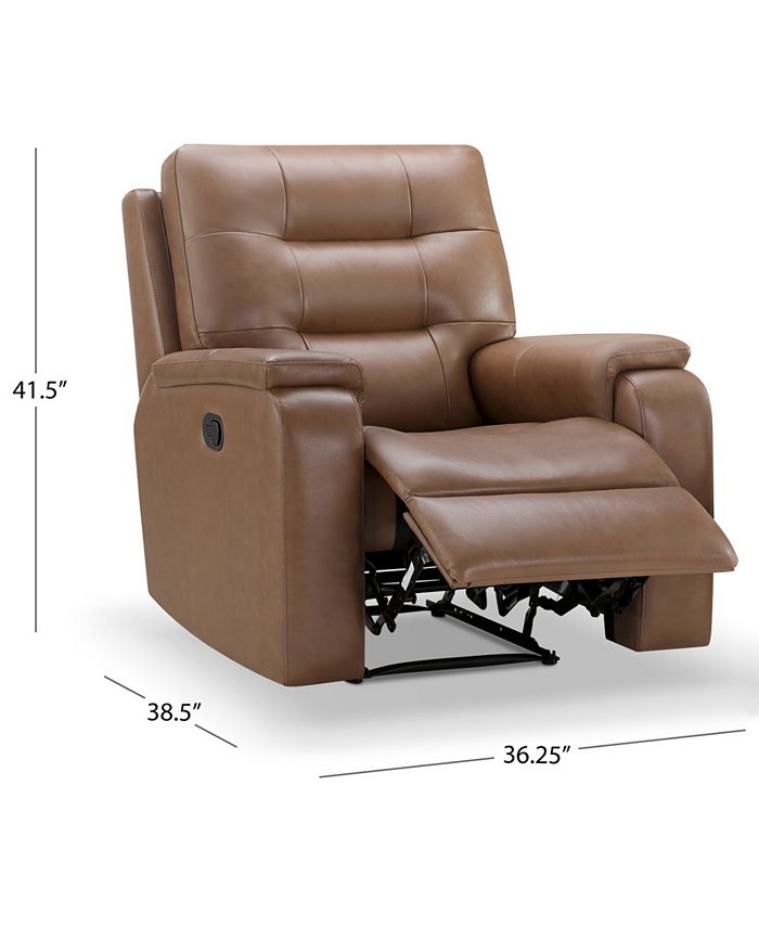 Abbyson Living Waylen 36.3" TopGrain Leather Manual Recliner Macy's