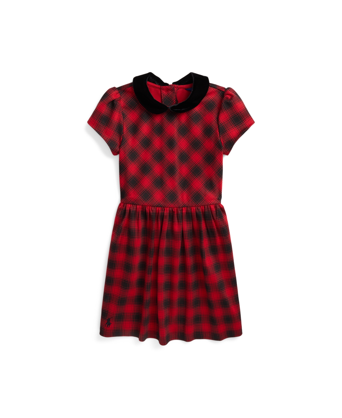 Polo Ralph Lauren Kids' Buffalo Check Stretch Ponte Dress In Holiday Ombre