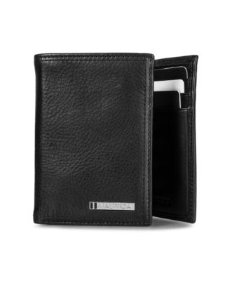 Men's Enameled Logo Leather Trifold Wallet