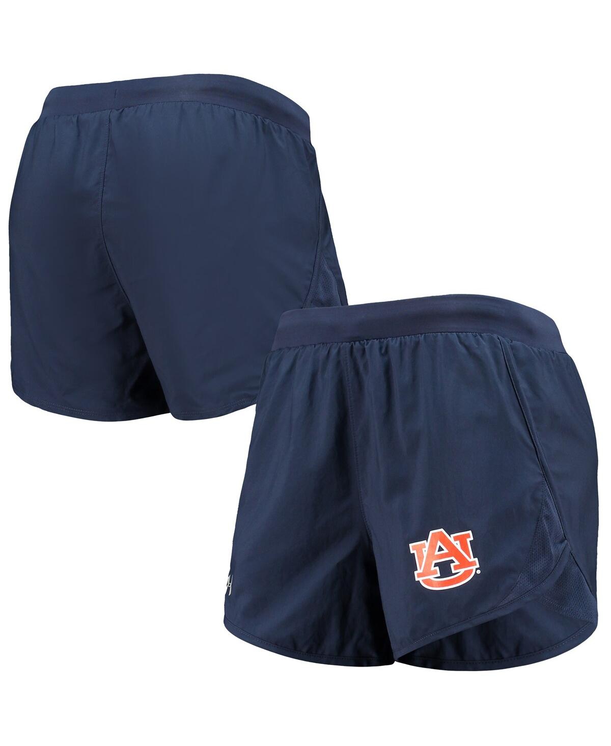 Shop Under Armour Women's  Navy Auburn Tigers Fly By Run 2.0 Performance Shorts