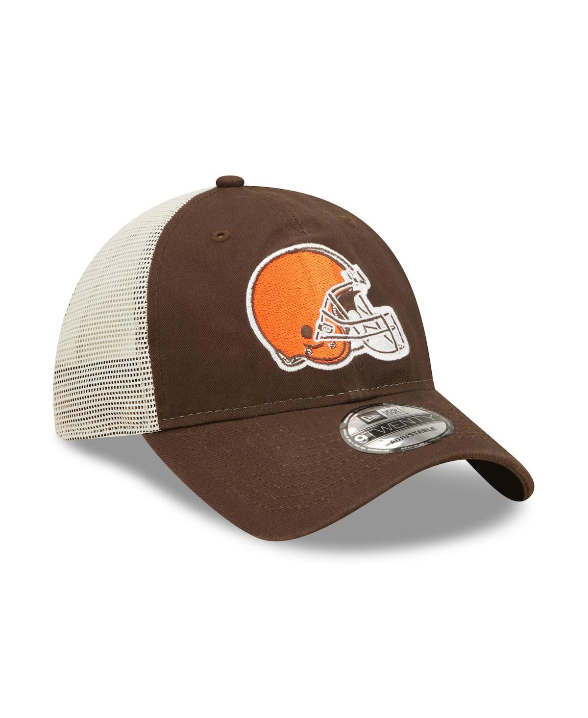 Men's New Era Natural Cleveland Browns Loyal 9TWENTY Trucker Snapback Hat - Natural