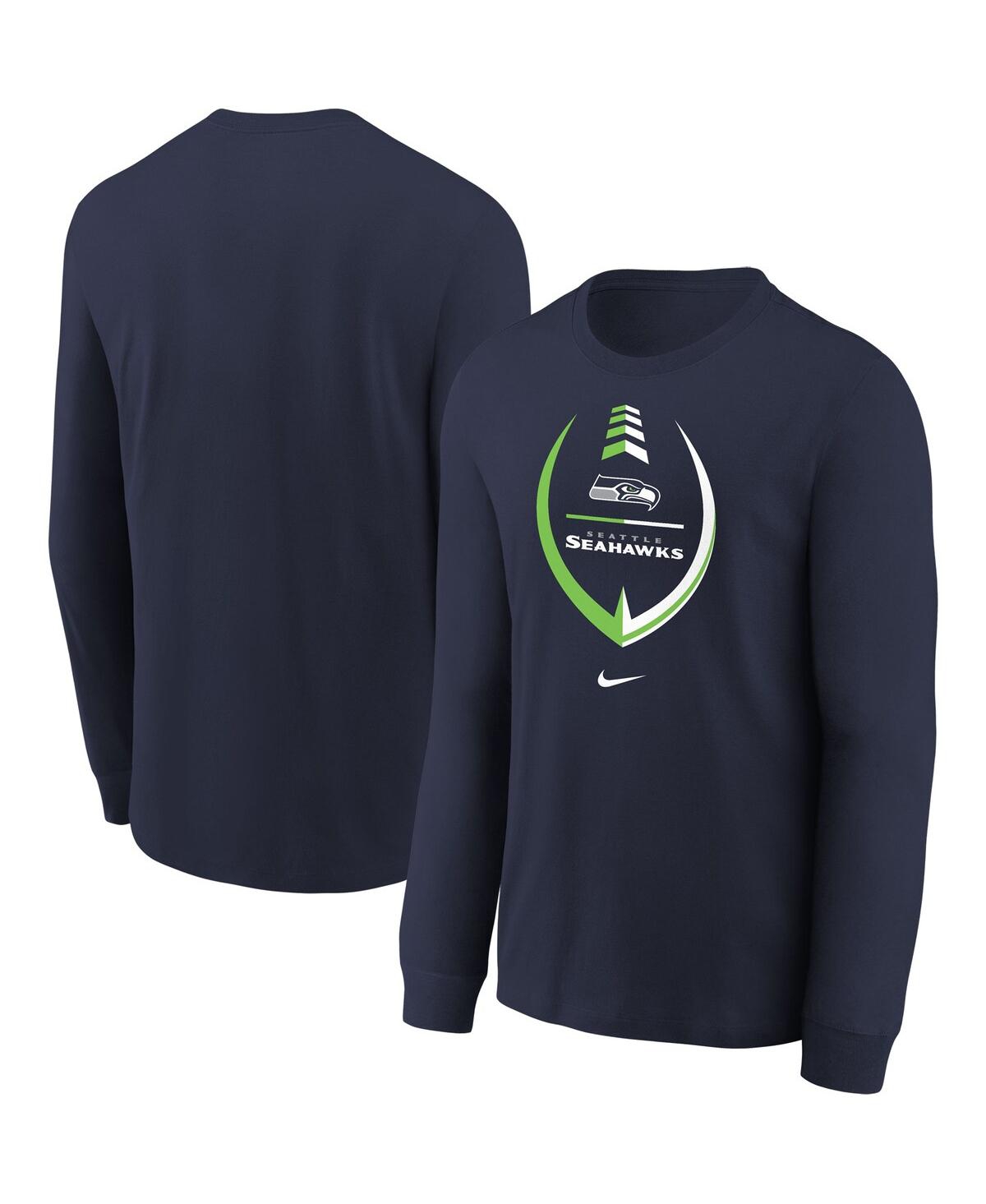 Nike Babies' Toddler Boys And Girls  College Navy Seattle Seahawks Icon Long Sleeve T-shirt