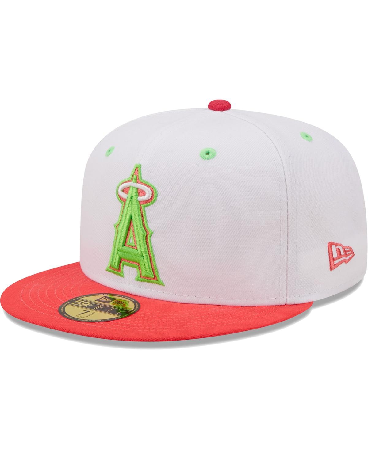 Men's New Era Coral Los Angeles Angels 50th Anniversary Strawberry Lolli 59FIFTY Fitted Hat - Coral
