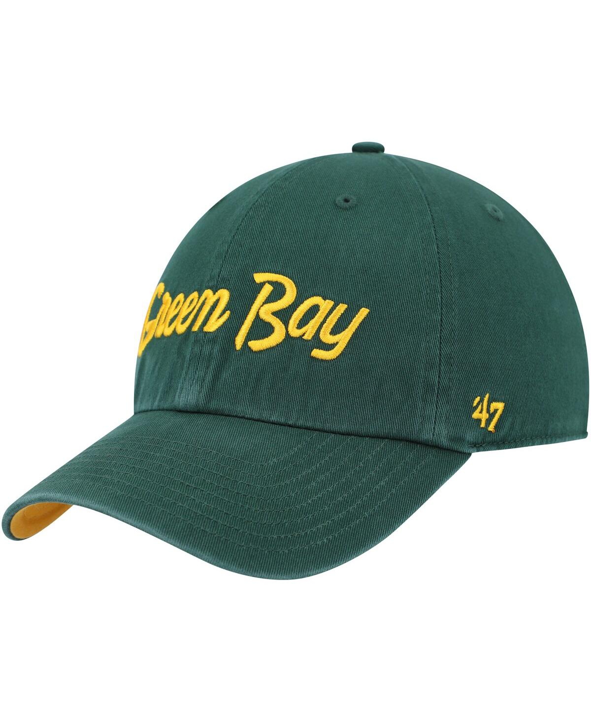 47 Brand Men's ' Green Green Bay Packers Crosstown Clean Up Adjustable Hat