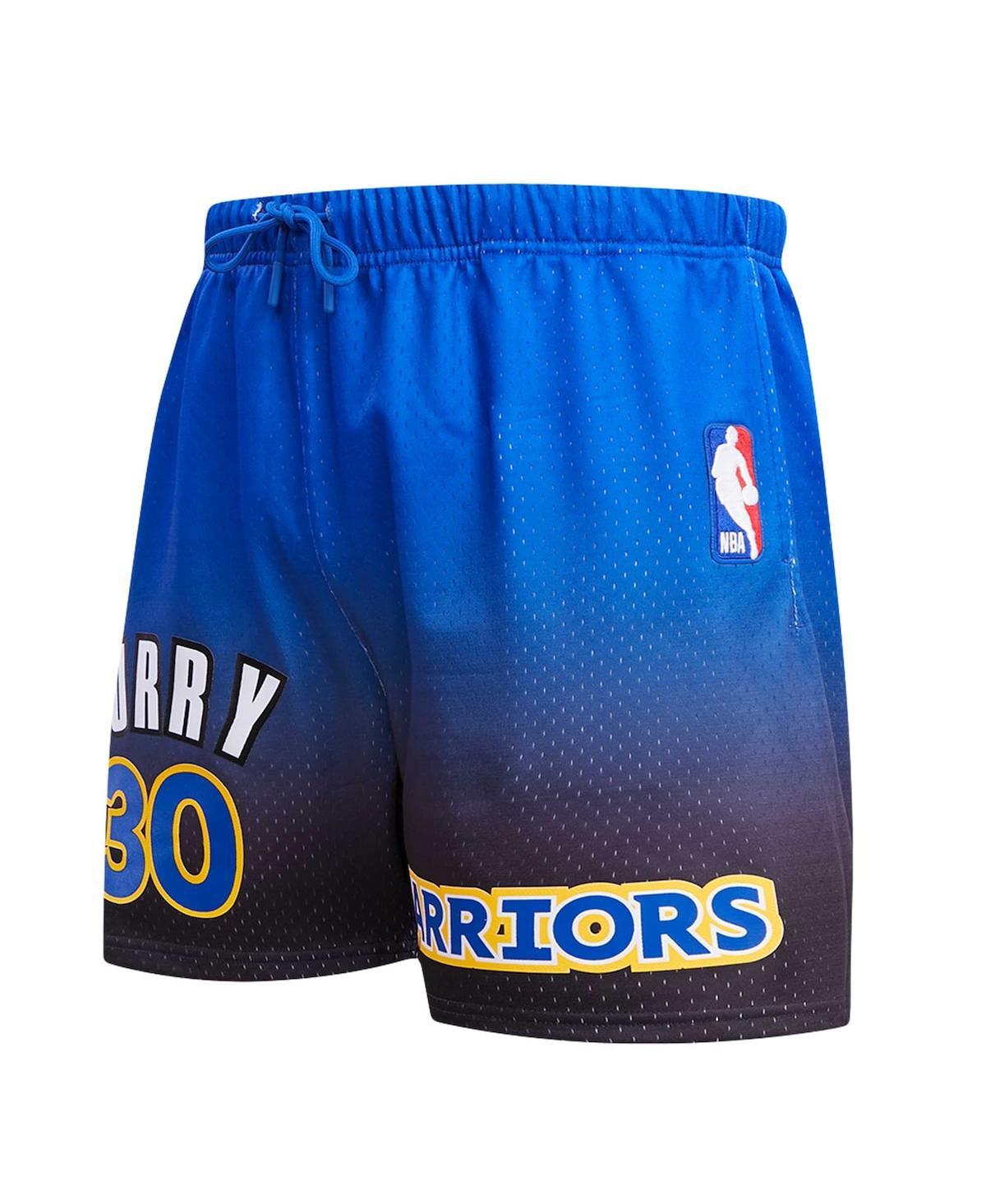 PRO STANDARD MEN'S PRO STANDARD STEPHEN CURRY ROYAL, BLACK GOLDEN STATE WARRIORS OMBRE NAME AND NUMBER SHORTS 
