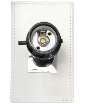 Lalia Home Lexington 21" Leather Base Modern Home D&eacute;cor Bedside Table Lamp with White Rectangular Fabric Shade