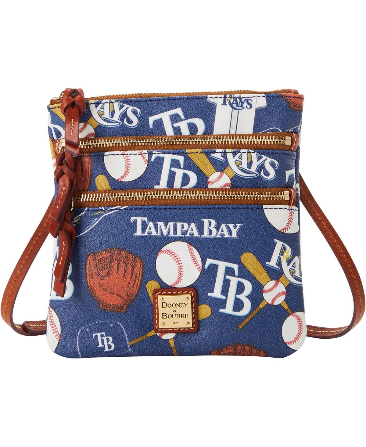 Dooney & Bourke Women's  Tampa Bay Rays Game Day Triple Zip Crossbody Purse In Royal