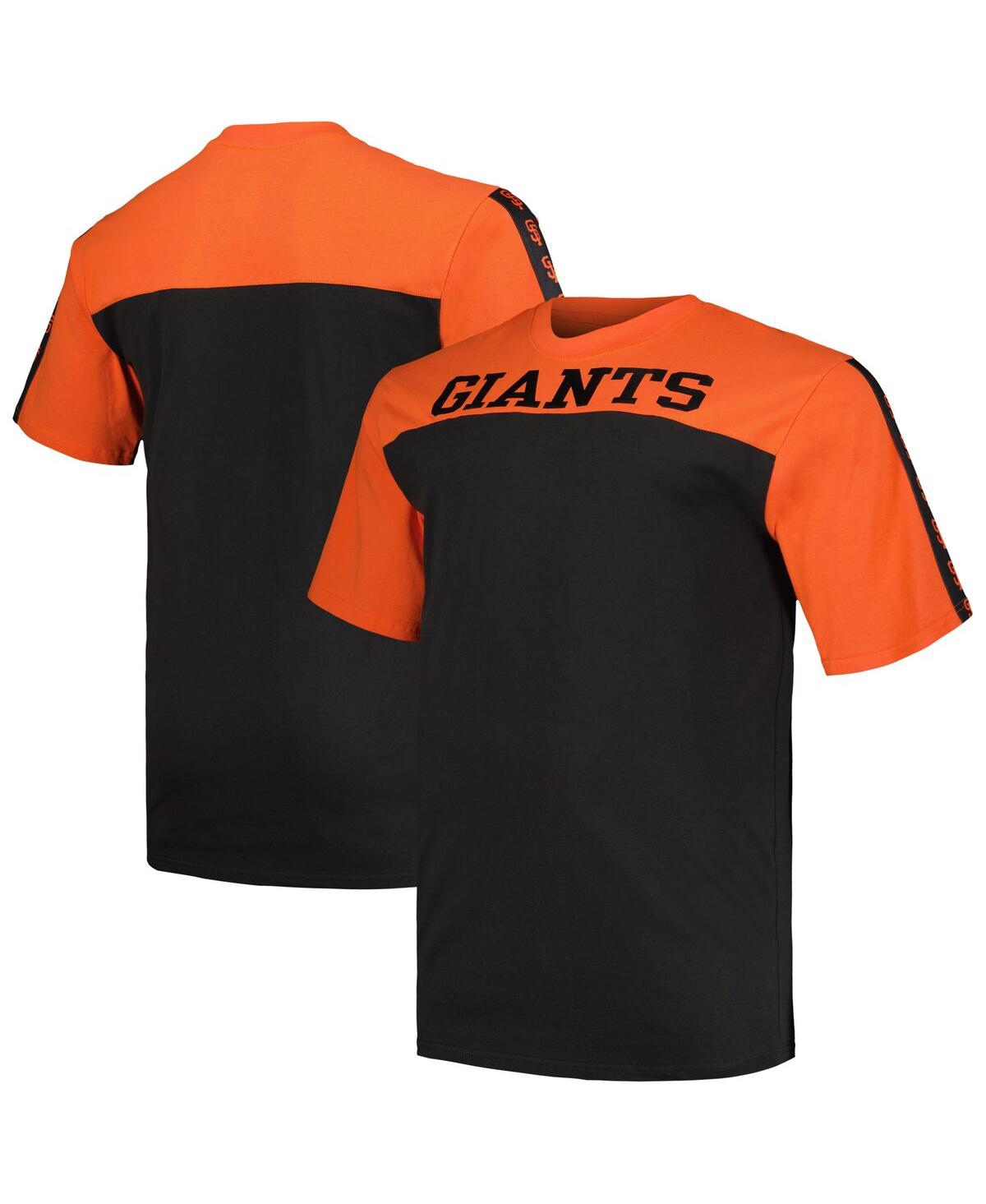 Profile Men's  Orange, Black San Francisco Giants Big And Tall Yoke Knit T-shirt In Orange,black