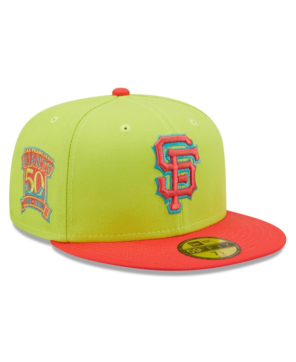 Shop New Era Men's  Green, Red San Francisco Giants Cyber Highlighter 59fifty Fitted Hat In Green,red