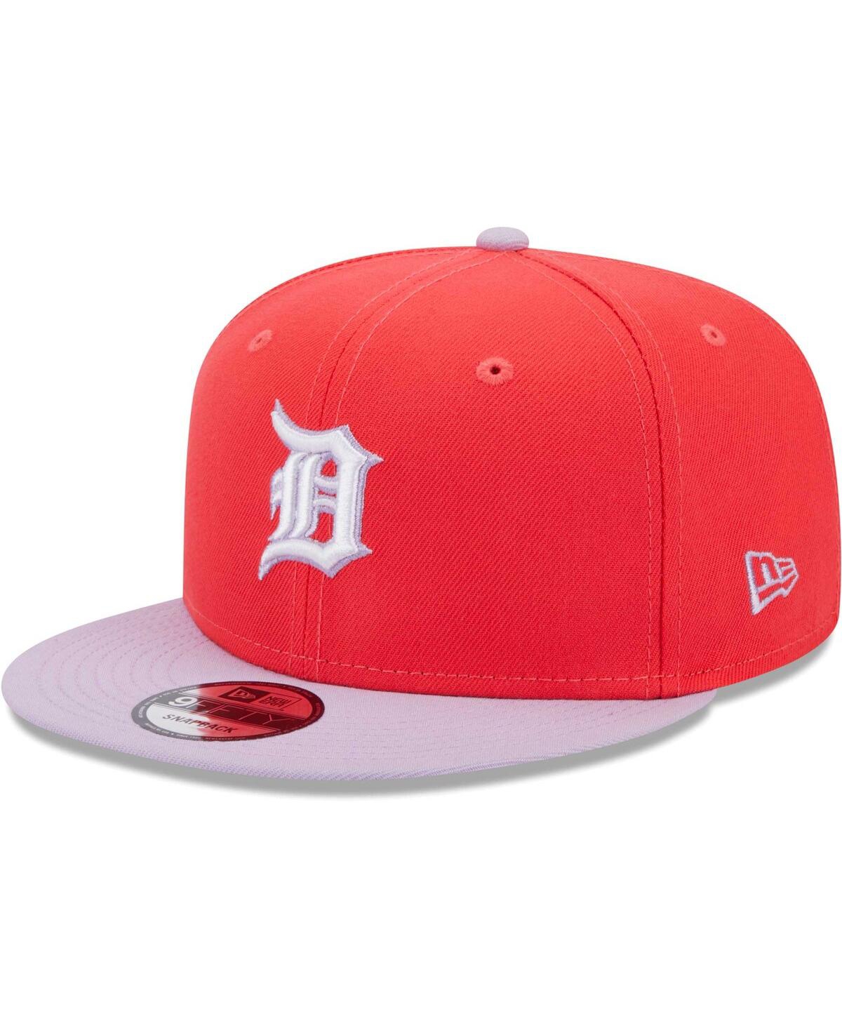 New Era Men's  Red, Purple Detroit Tigers Spring Basic Two-tone 9fifty Snapback Hat In Red,purple
