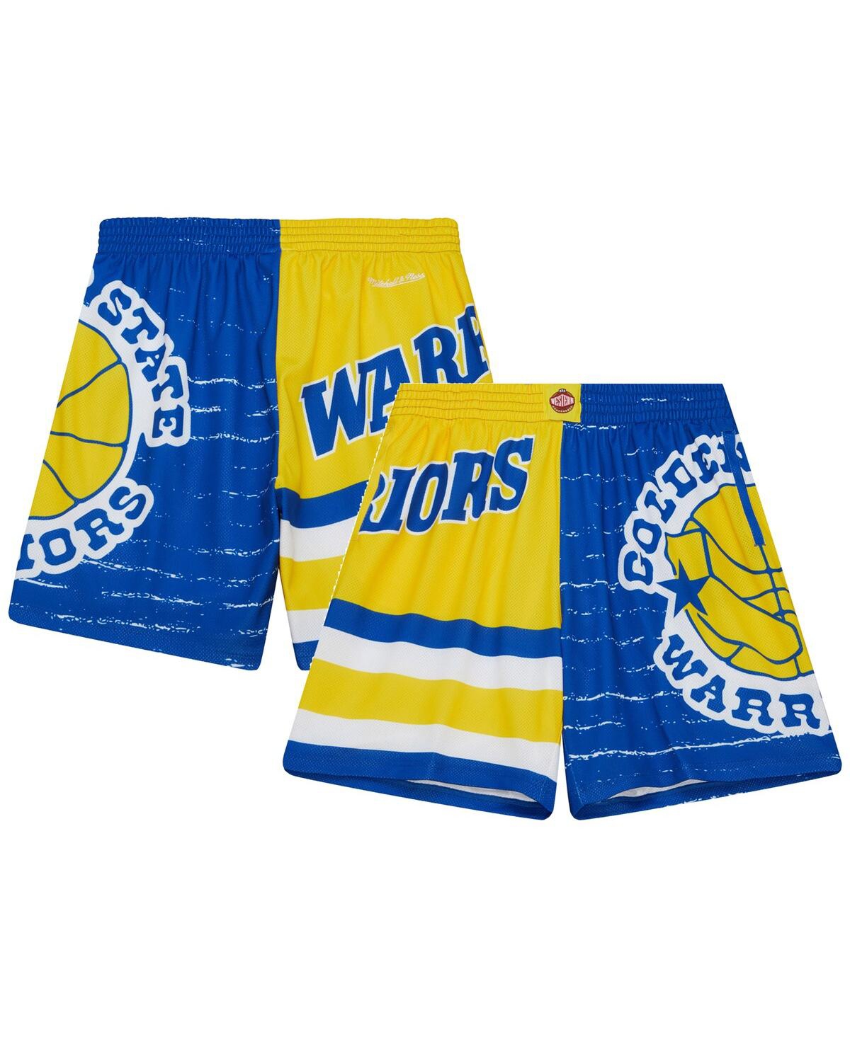 Mitchell & Ness Men's Basketball Shorts Nba Jumbotron 3.0 Shorts Golwar Multi/white In Royal,gold
