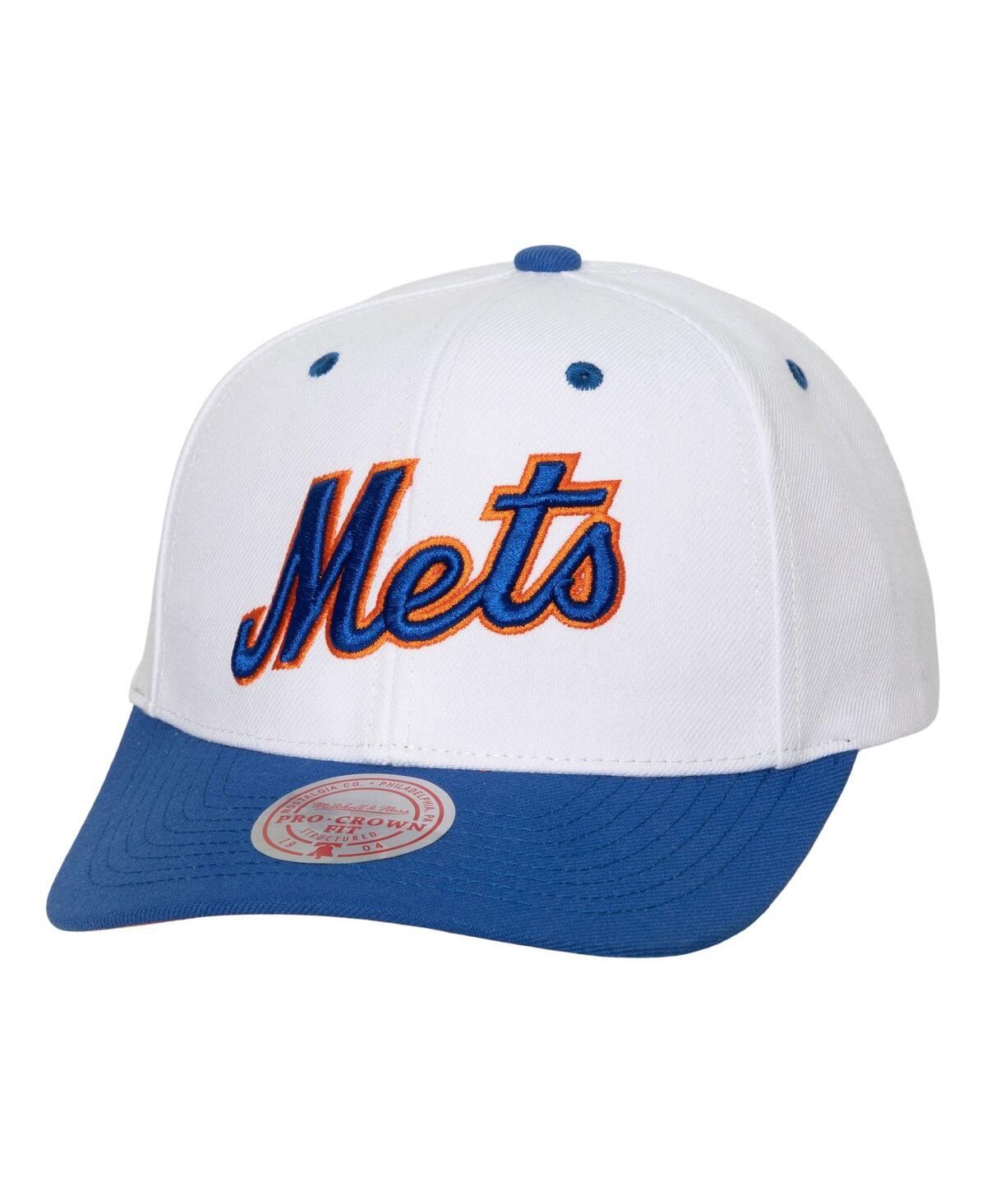 Mitchell & Ness Men's  White New York Mets Cooperstown Collection Pro Crown Snapback Hat