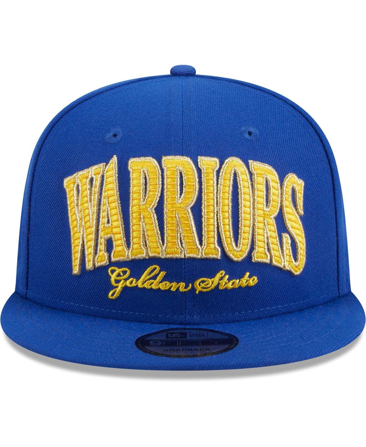 New Era Men's  Royal Golden State Warriors Golden Tall Text 9fifty Snapback Hat In Royal