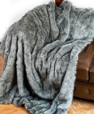Luxury Tipped Faux Fur Throw, 60" x 80"
