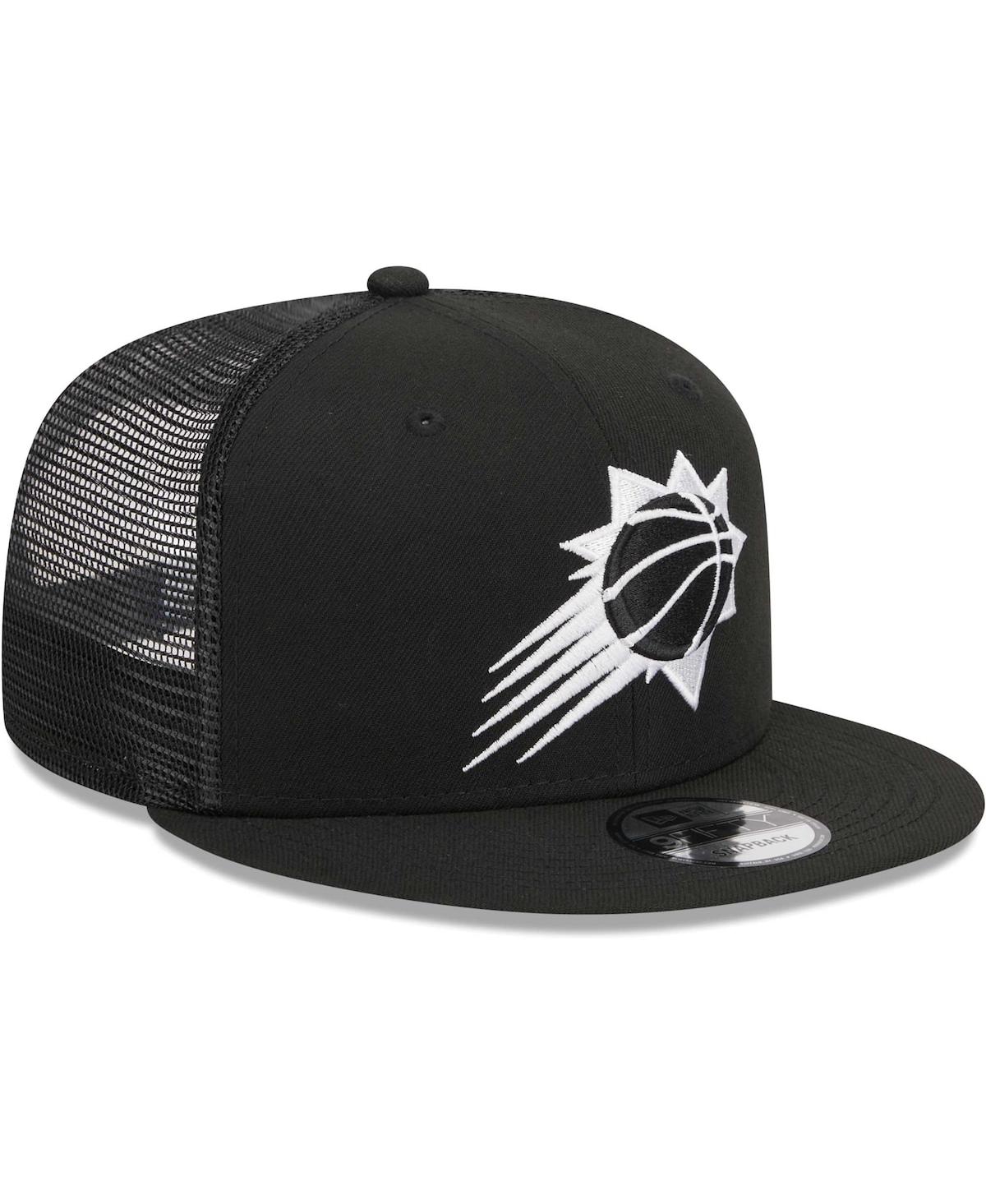 NEW ERA MEN'S NEW ERA BLACK PHOENIX SUNS EVERGREEN 9FIFTY TRUCKER SNAPBACK HAT 