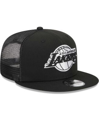 Men's Black Los Angeles Lakers Evergreen 9FIFTY Trucker Snapback Hat