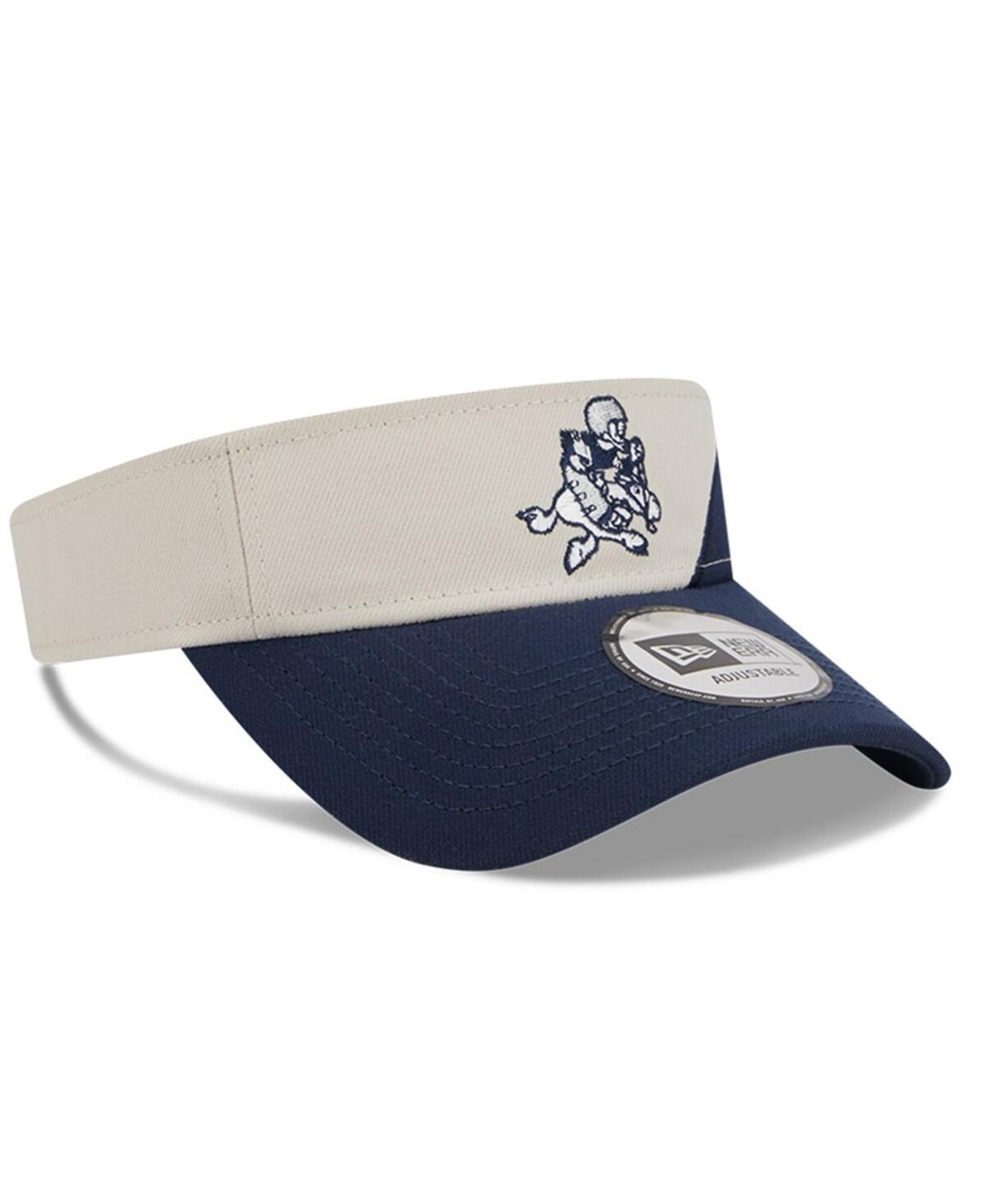 New Era Men's  Cream, Navy Dallas Cowboys 2023 Sideline Historic Adjustable Visor In Cream,navy