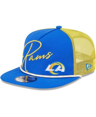 Men's New Era Royal Los Angeles Rams Script Logo Golfer 9FIFTY Snapback ...
